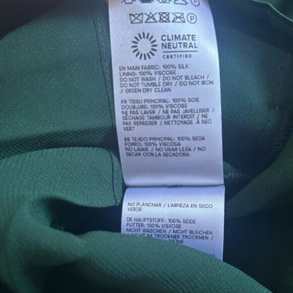 NEW Reformation Anaiis Long Silk Dress Forest Dark Green | US 0 UK 4 - Picture 14 of 15